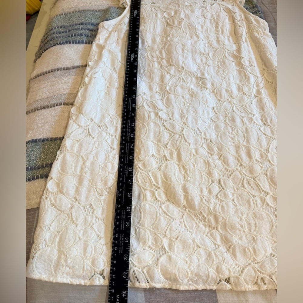 Monteau Ladies’ Elegant White Lace A-line Summer Dress Size L - Picture 6 of 10
